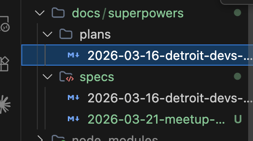 PILRs in the Superpowers plugin — docs/superpowers/plans and specs directories